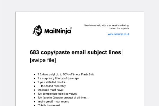 Copy/paste email subject lines