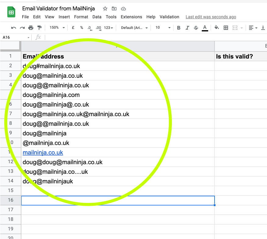 Free email validator for google sheets | google email validation script